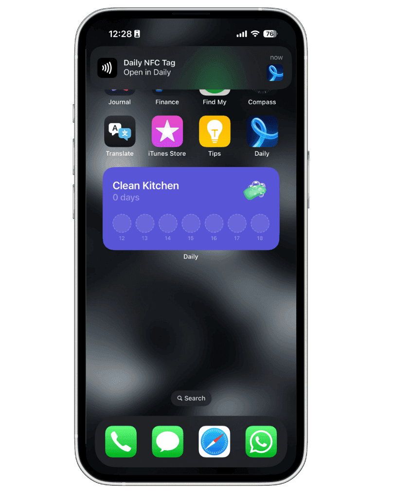 Daily app NFC tag notification